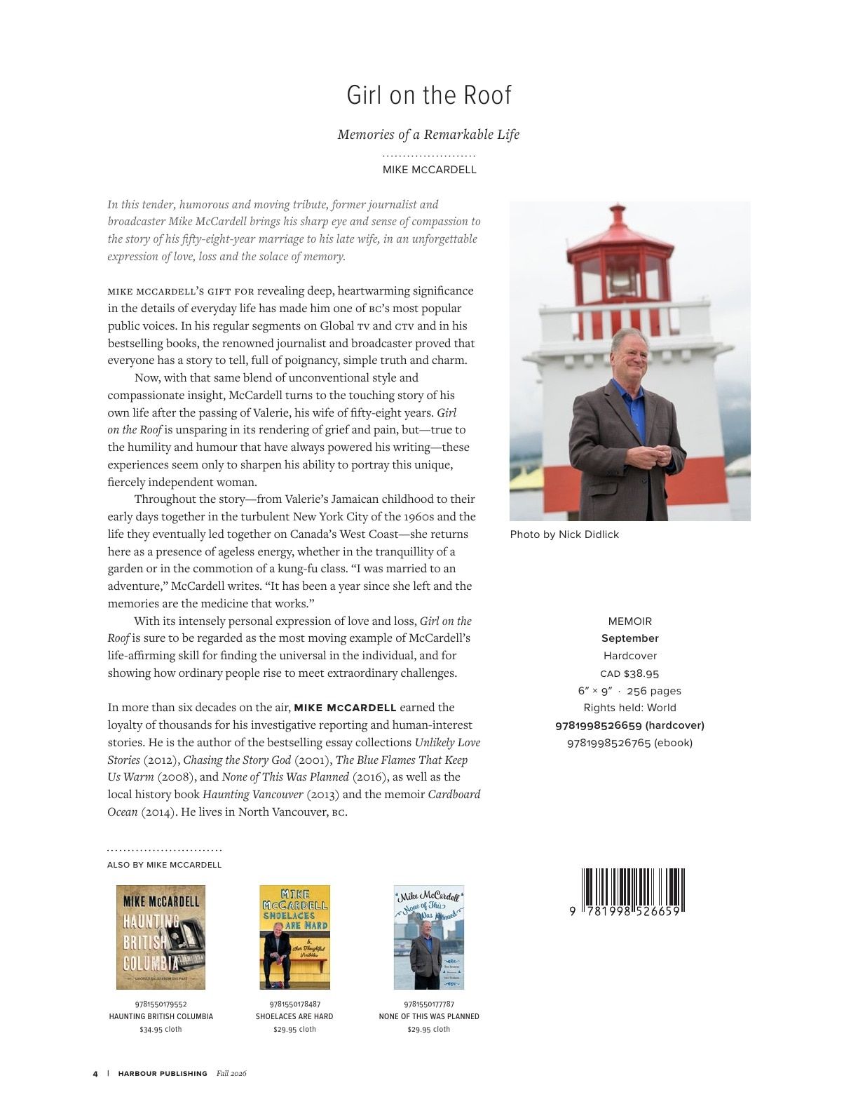 Harbour Publishing Fall 2026 Catalogue Flyer January 1 - December 31, 2026