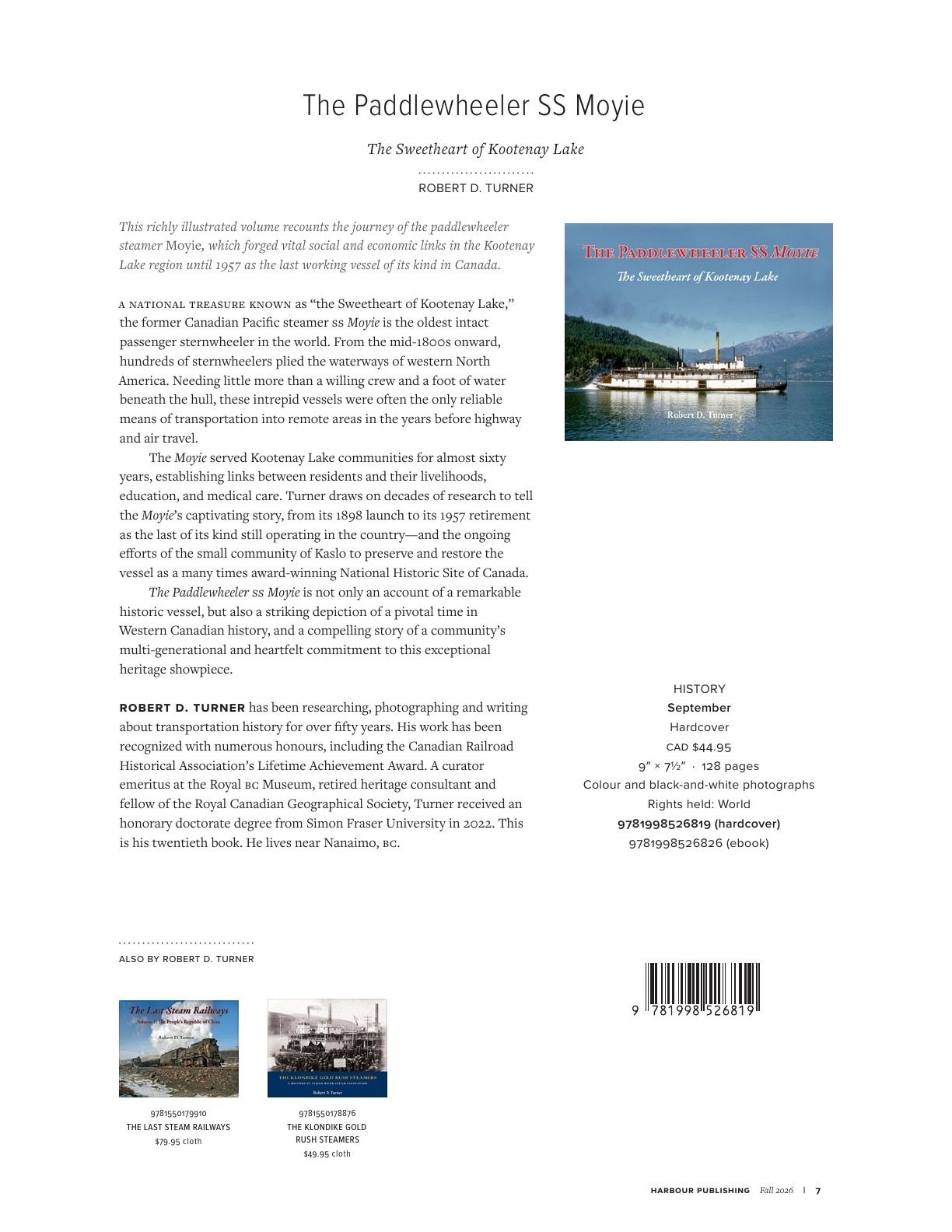 Harbour Publishing Fall 2026 Catalogue Flyer January 1 - December 31, 2026