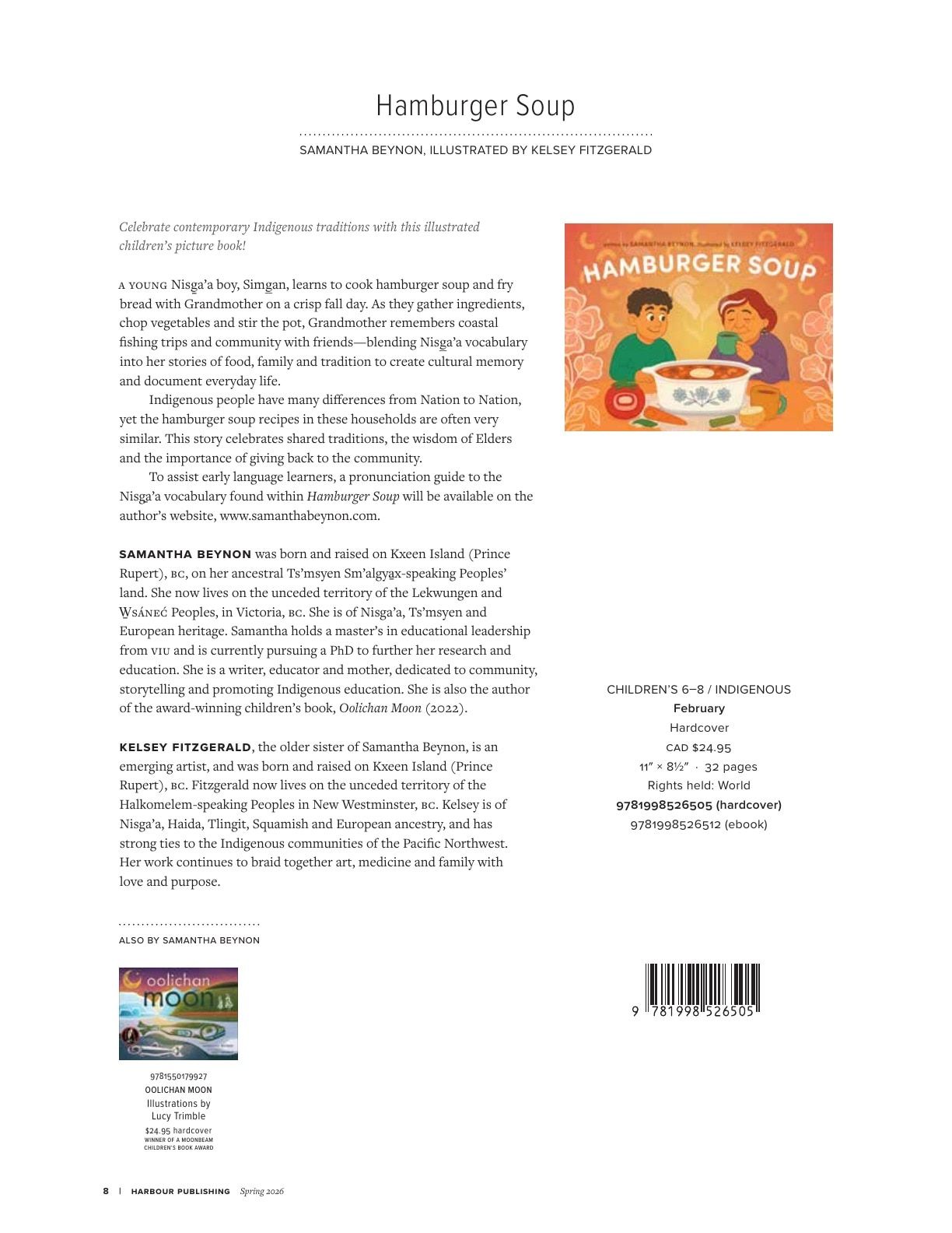 Harbour Publishing Spring 2026 Catalogue Flyer January 1 - December 31, 2026