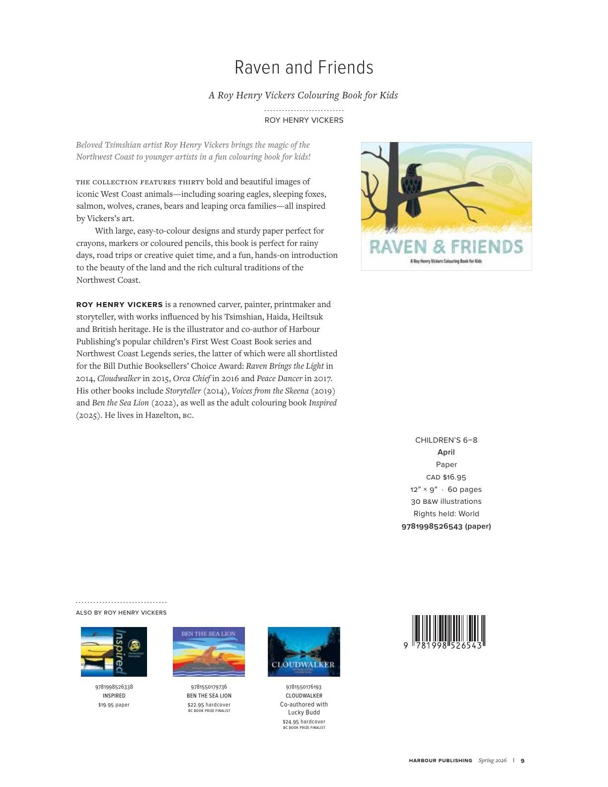 Harbour Publishing Spring 2026 Catalogue Flyer January 1 - December 31, 2026