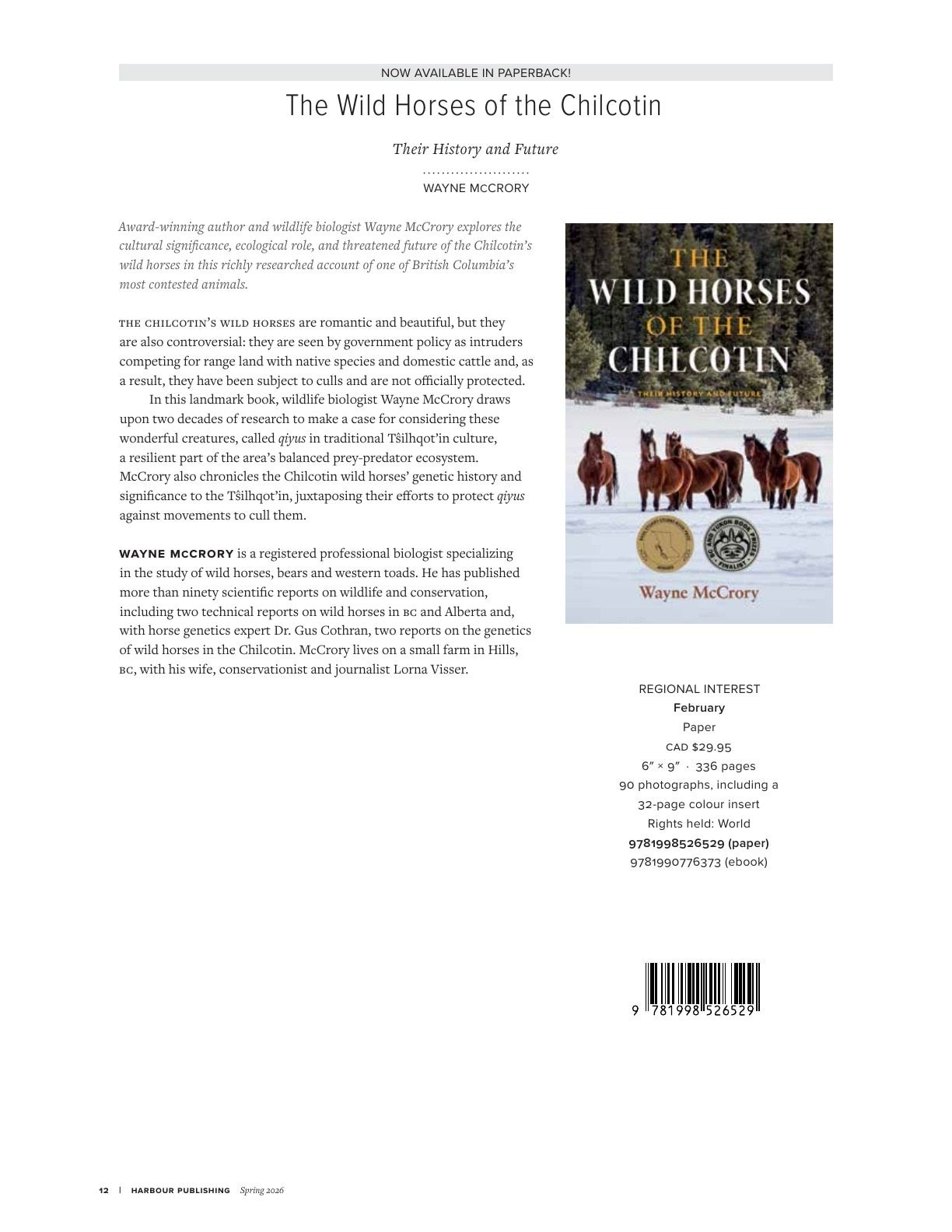 Harbour Publishing Spring 2026 Catalogue Flyer January 1 - December 31, 2026