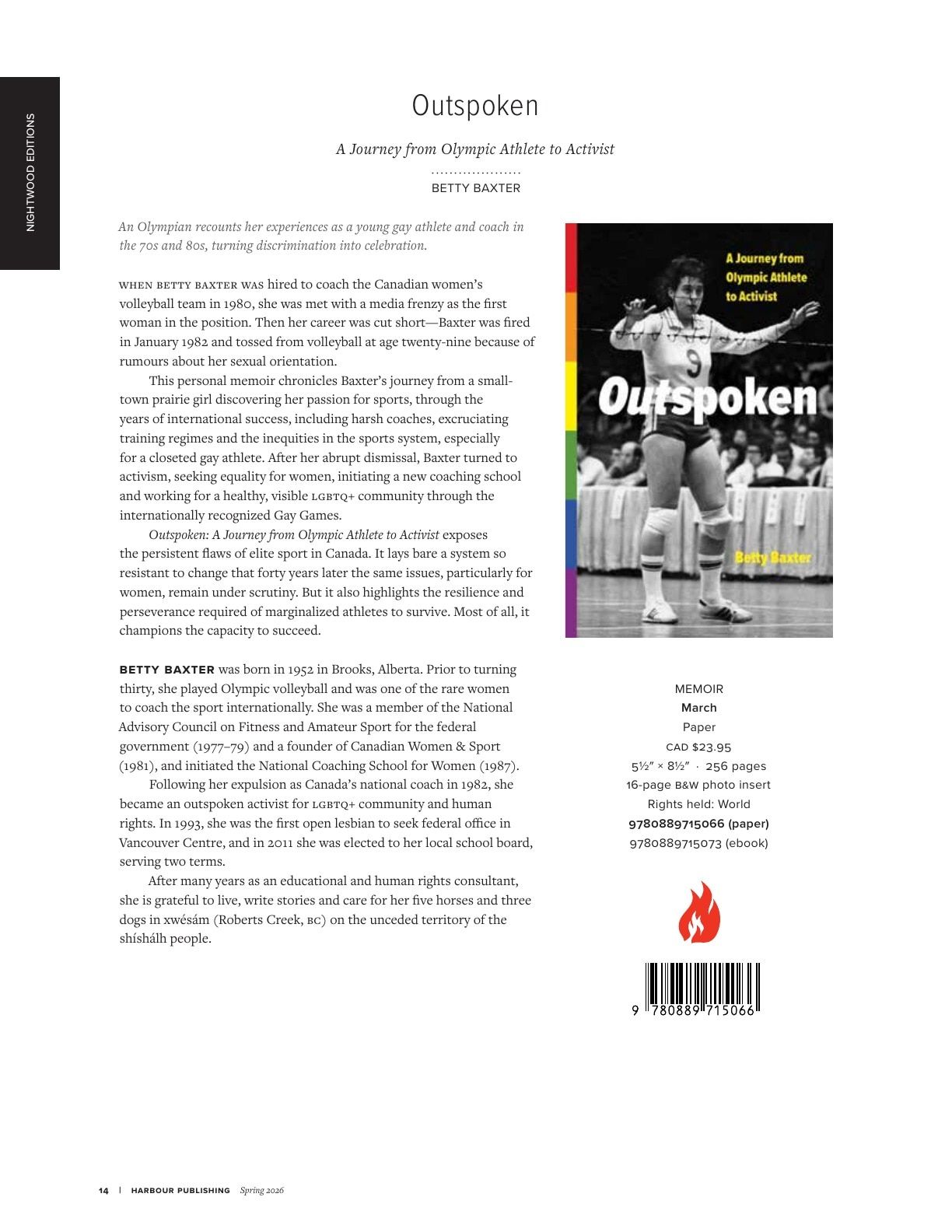 Harbour Publishing Spring 2026 Catalogue Flyer January 1 - December 31, 2026