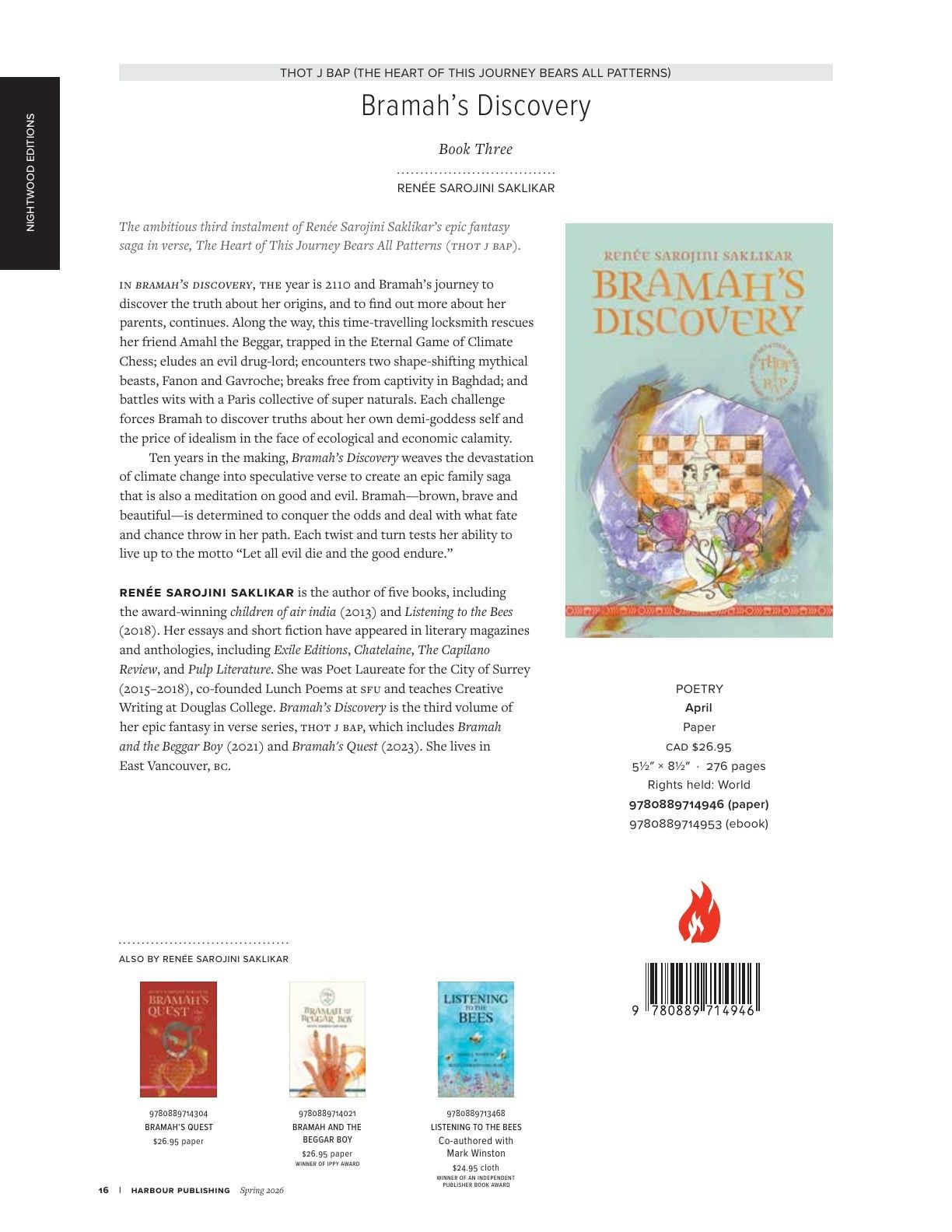 Harbour Publishing Spring 2026 Catalogue Flyer January 1 - December 31, 2026