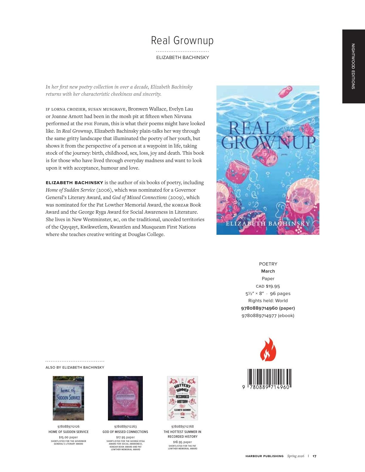 Harbour Publishing Spring 2026 Catalogue Flyer January 1 - December 31, 2026
