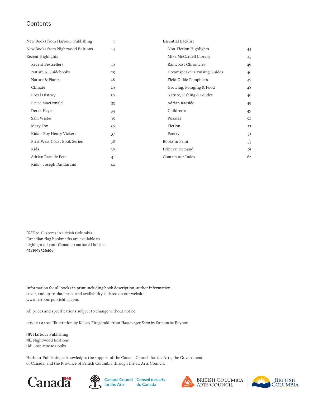 Harbour Publishing Spring 2026 Catalogue Flyer January 1 - December 31, 2026