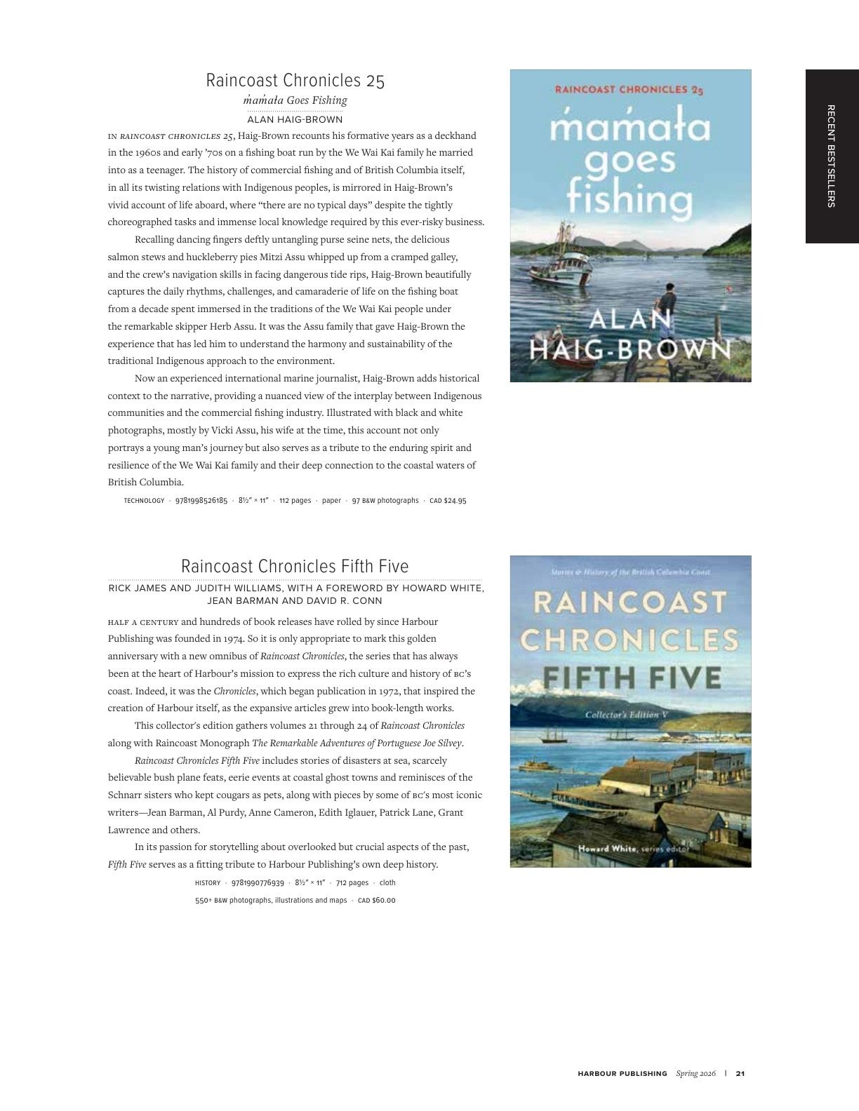 Harbour Publishing Spring 2026 Catalogue Flyer January 1 - December 31, 2026