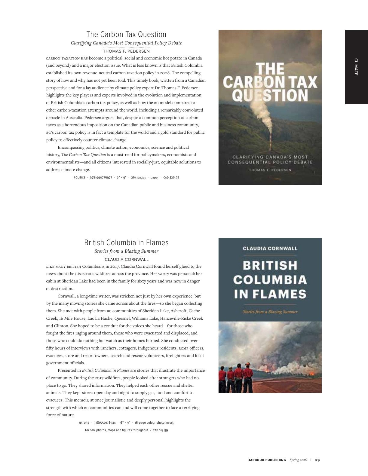 Harbour Publishing Spring 2026 Catalogue Flyer January 1 - December 31, 2026