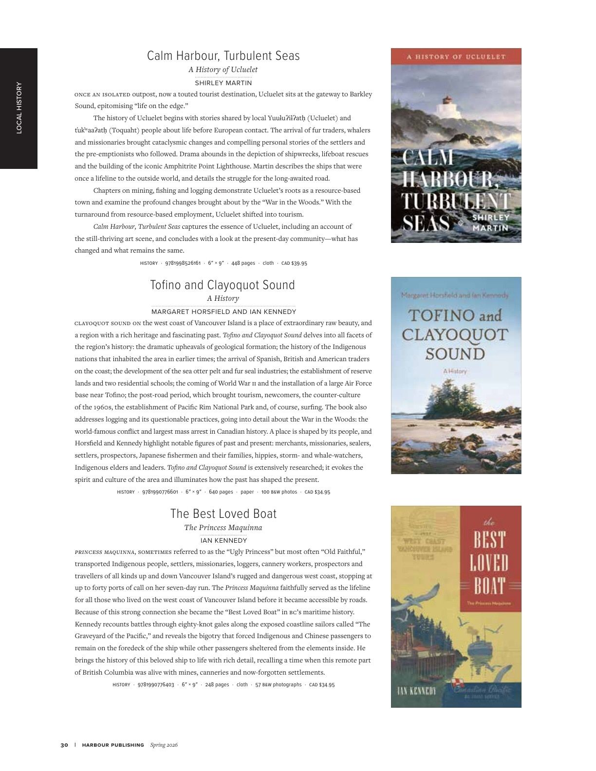 Harbour Publishing Spring 2026 Catalogue Flyer January 1 - December 31, 2026