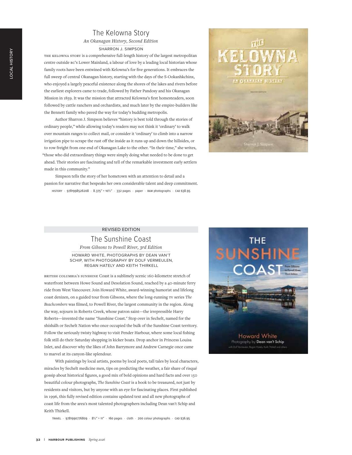 Harbour Publishing Spring 2026 Catalogue Flyer January 1 - December 31, 2026