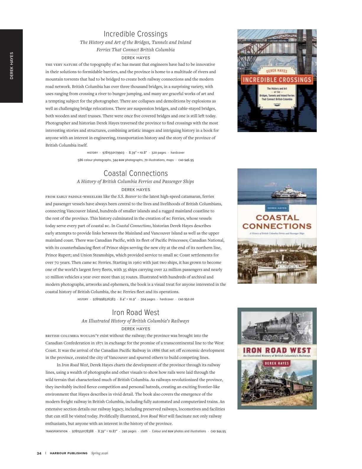 Harbour Publishing Spring 2026 Catalogue Flyer January 1 - December 31, 2026