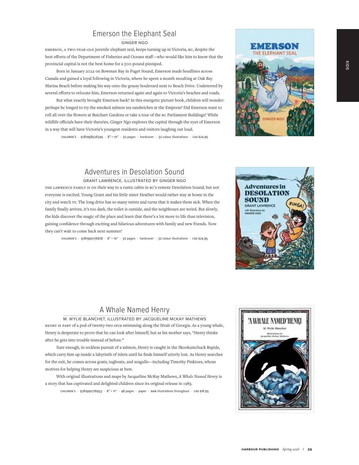 Harbour Publishing Spring 2026 Catalogue Flyer January 1 - December 31, 2026
