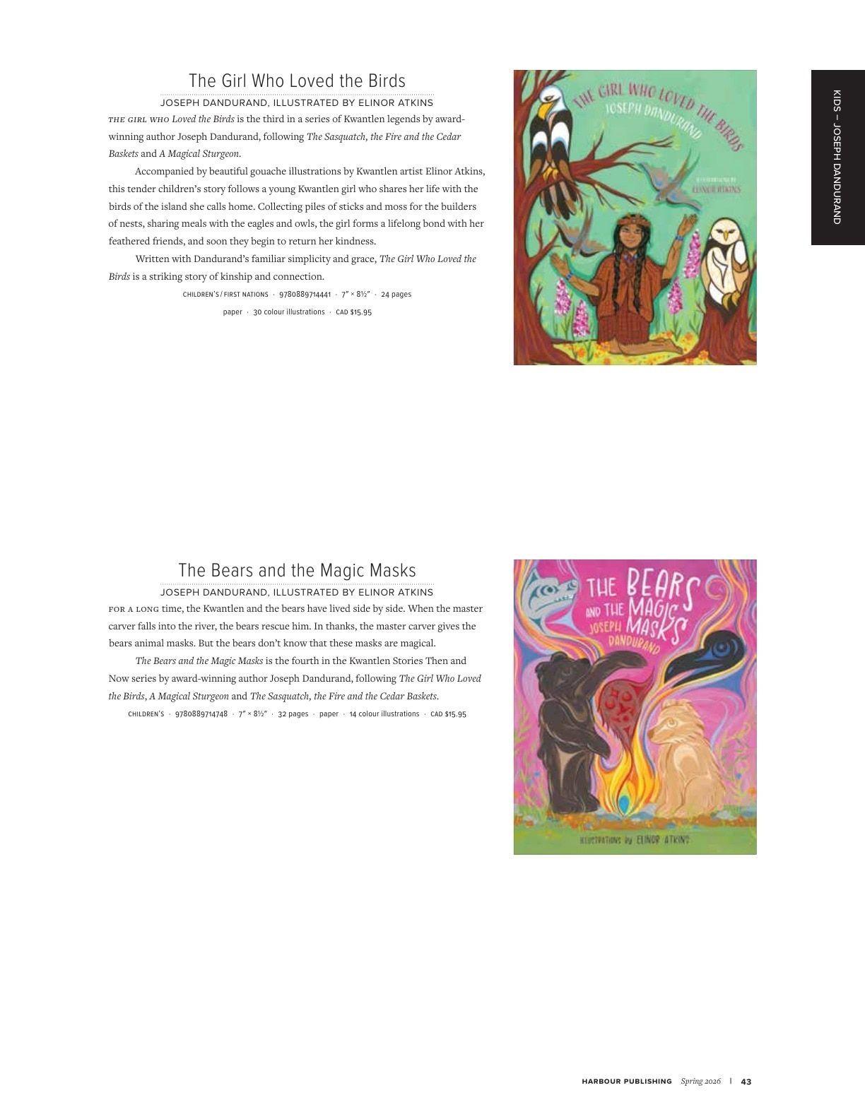 Harbour Publishing Spring 2026 Catalogue Flyer January 1 - December 31, 2026