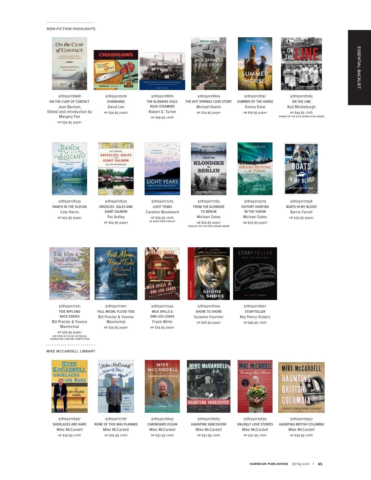 Harbour Publishing Spring 2026 Catalogue Flyer January 1 - December 31, 2026