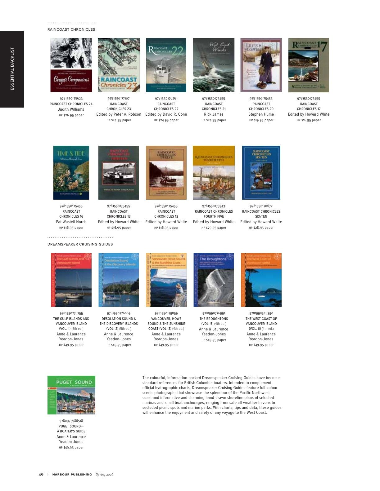 Harbour Publishing Spring 2026 Catalogue Flyer January 1 - December 31, 2026