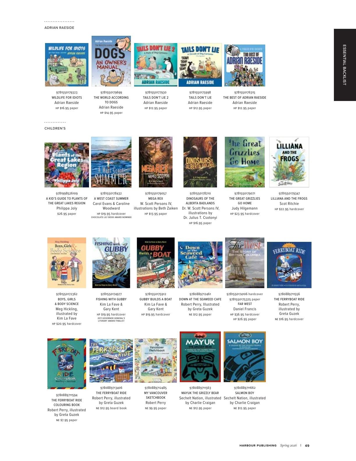 Harbour Publishing Spring 2026 Catalogue Flyer January 1 - December 31, 2026