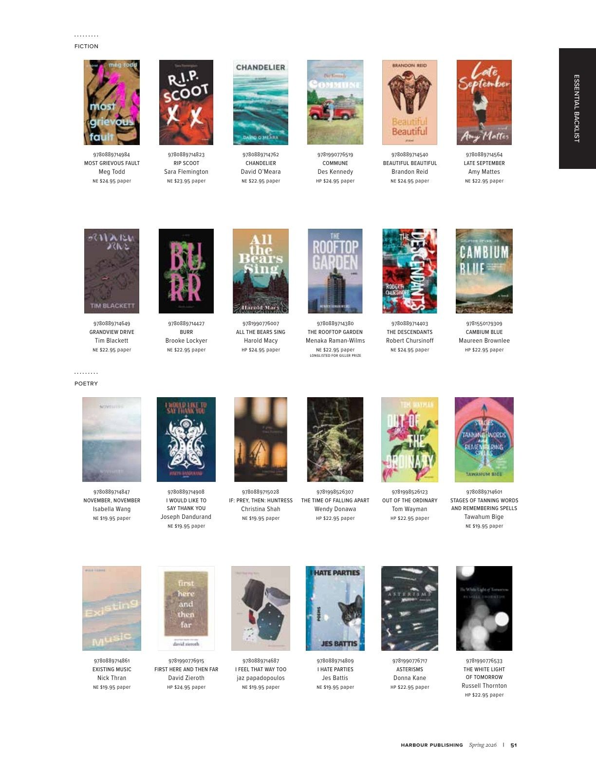 Harbour Publishing Spring 2026 Catalogue Flyer January 1 - December 31, 2026