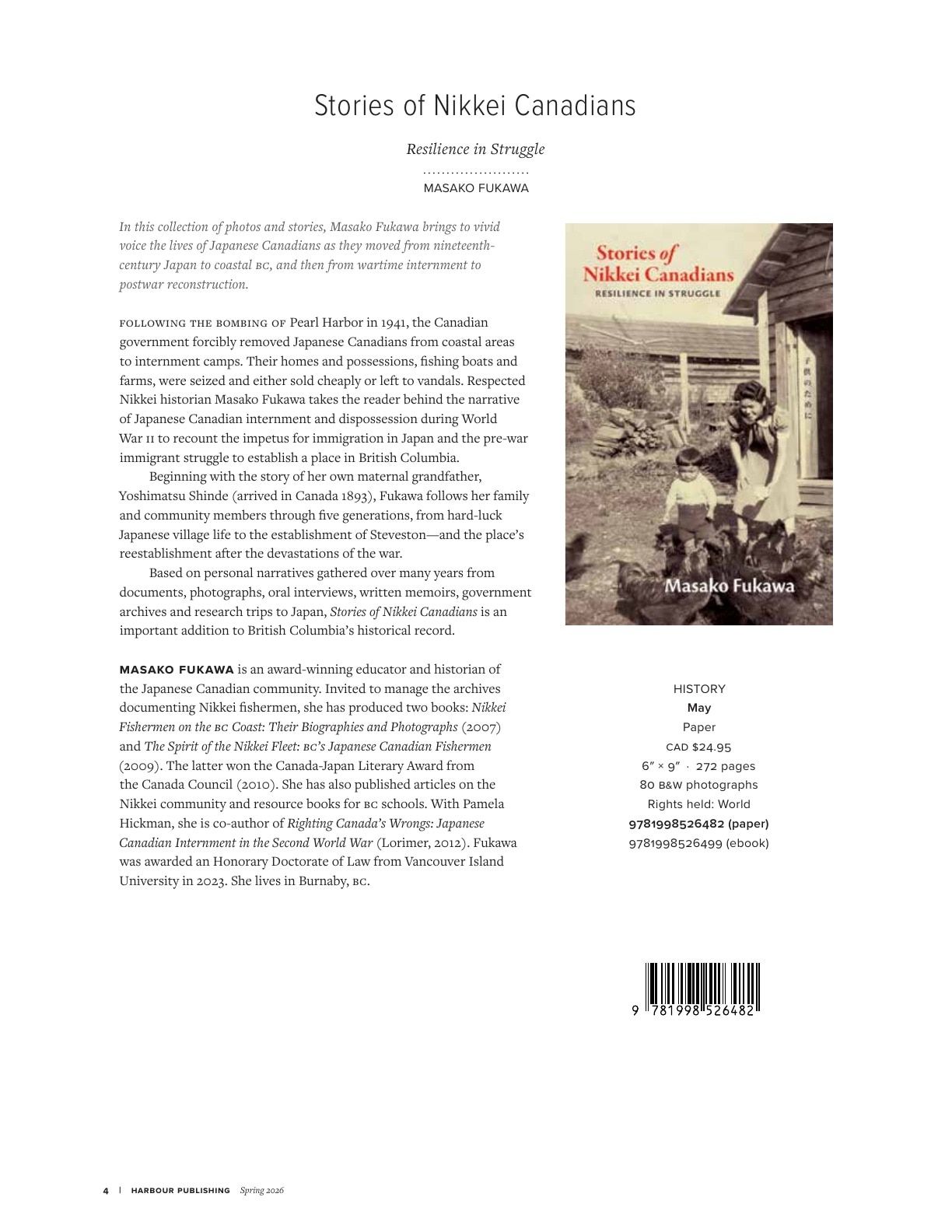 Harbour Publishing Spring 2026 Catalogue Flyer January 1 - December 31, 2026