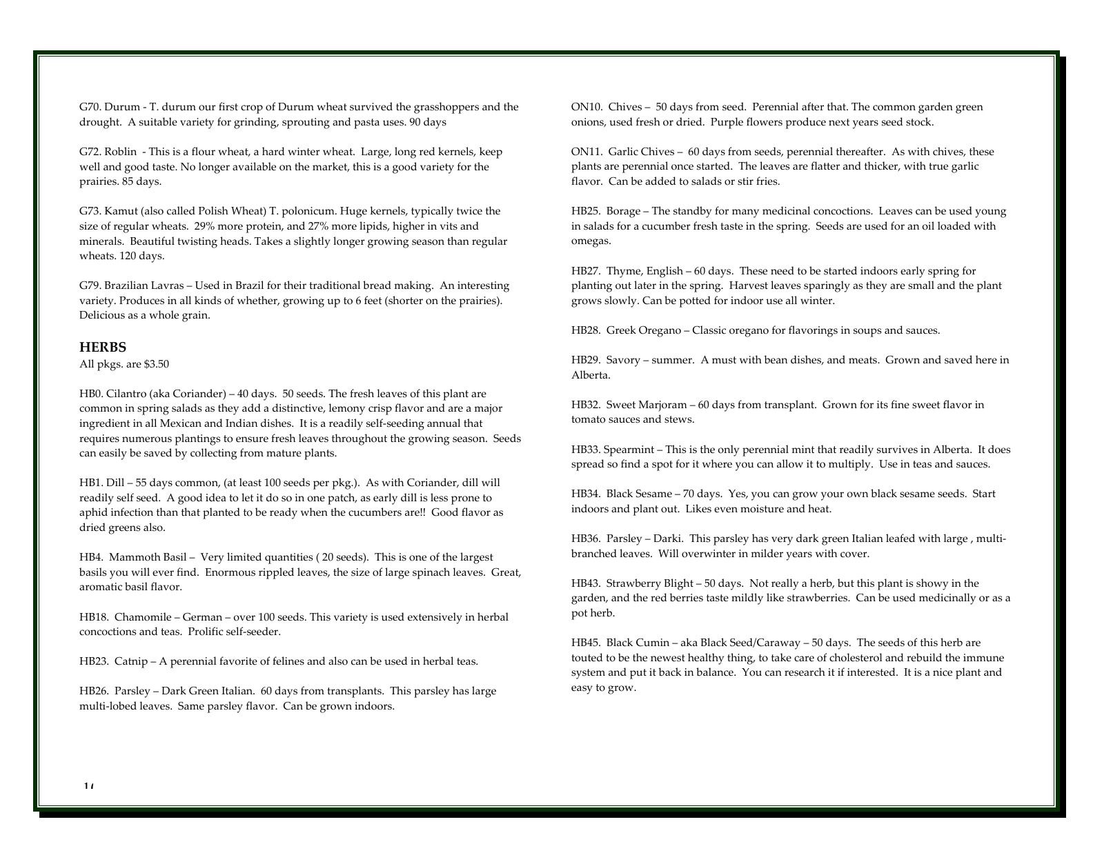 A'Bunadh Seeds Seed Catalogue Flyer January 1 - December 31, 2026