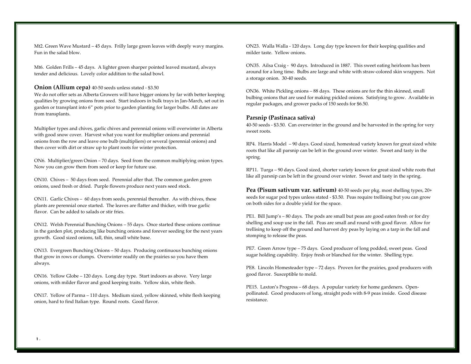 A'Bunadh Seeds Seed Catalogue Flyer January 1 - December 31, 2026