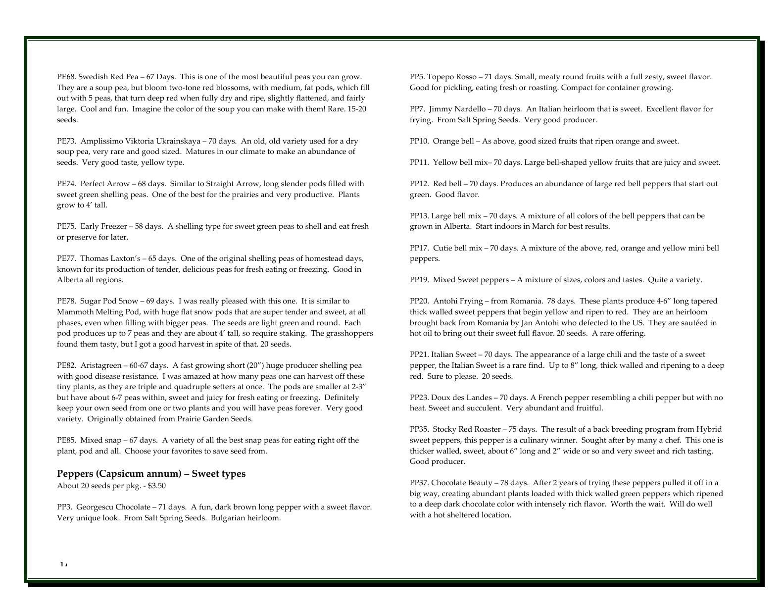 A'Bunadh Seeds Seed Catalogue Flyer January 1 - December 31, 2026
