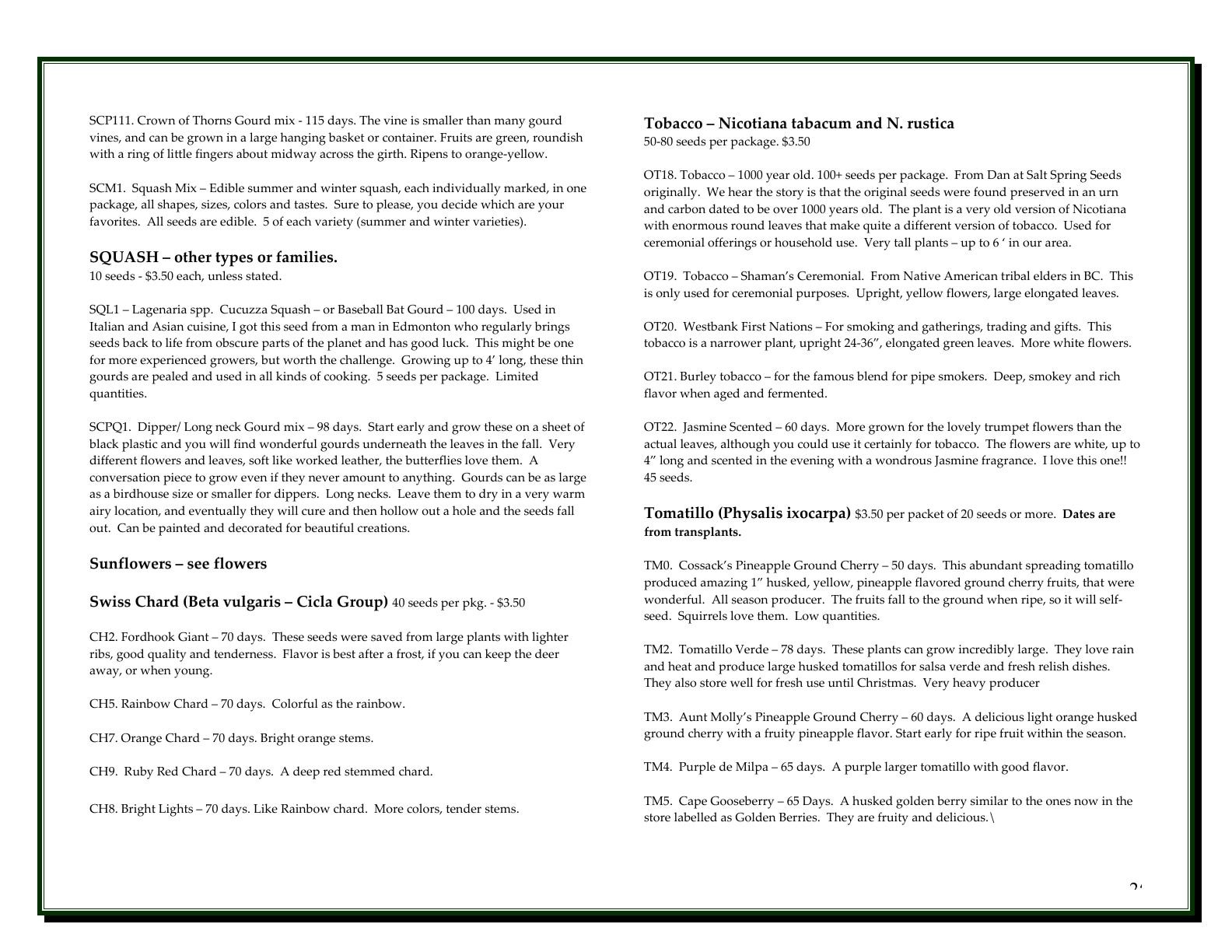 A'Bunadh Seeds Seed Catalogue Flyer January 1 - December 31, 2026