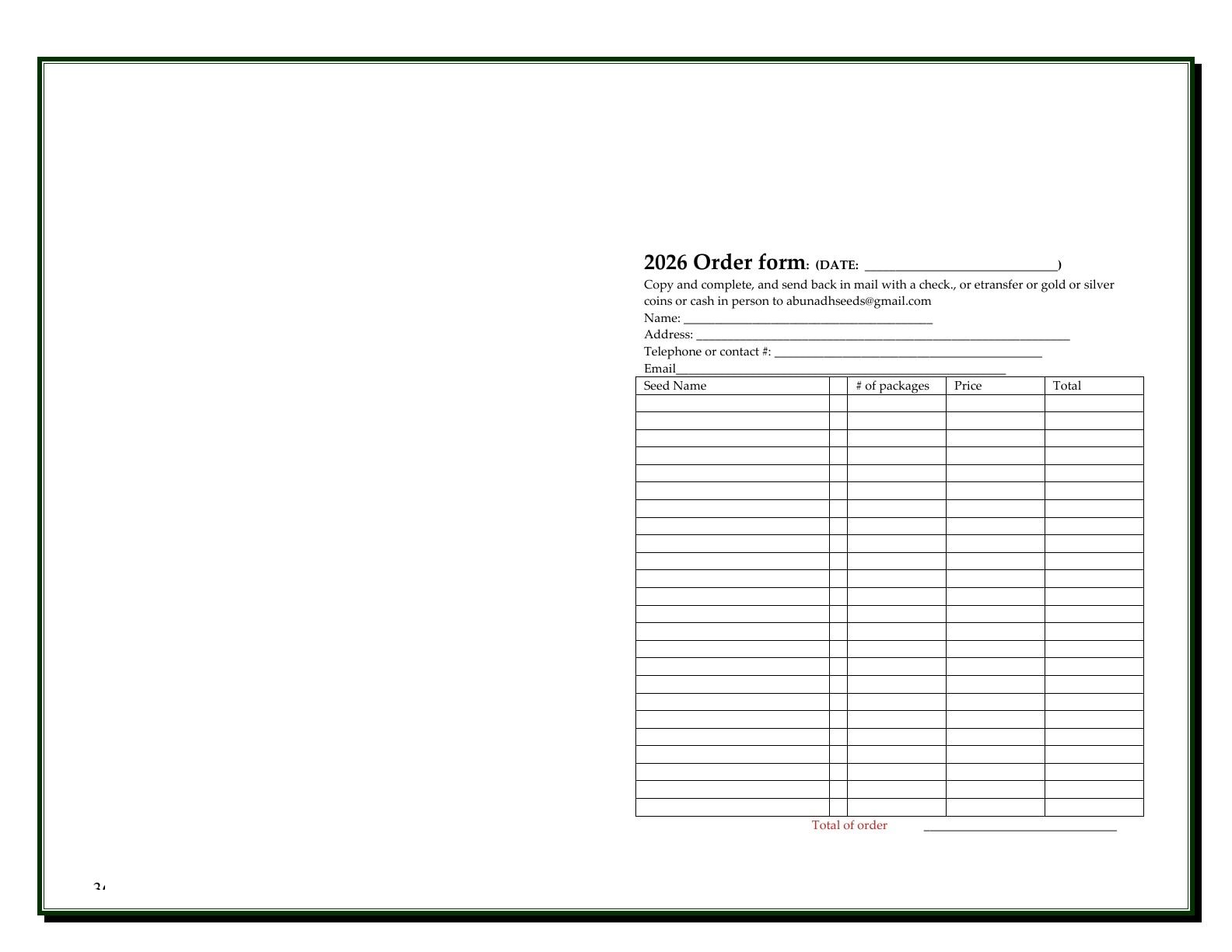 A'Bunadh Seeds Seed Catalogue Flyer January 1 - December 31, 2026