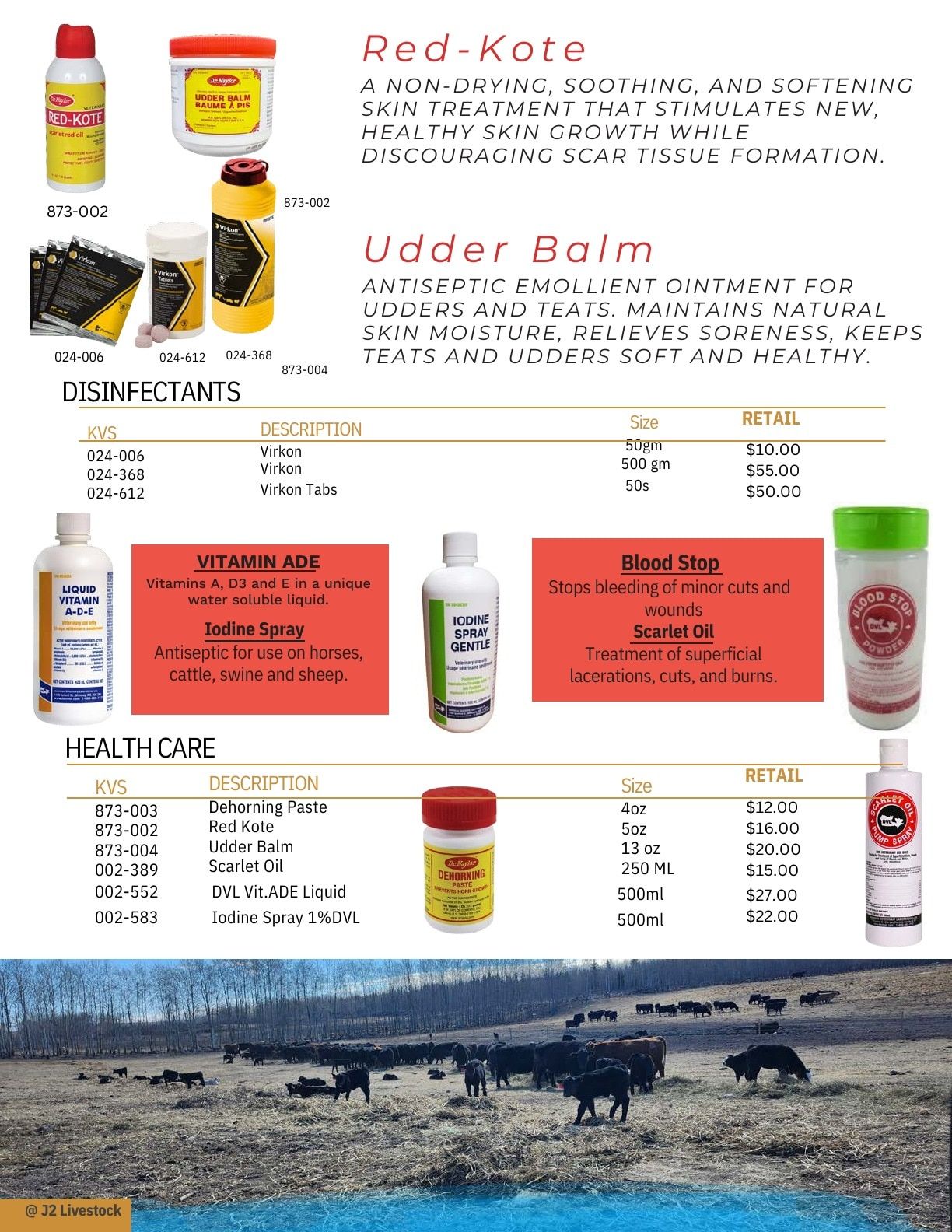 J2 Farm Supply Calving Catalogue Flyer January 1 - December 31, 2026