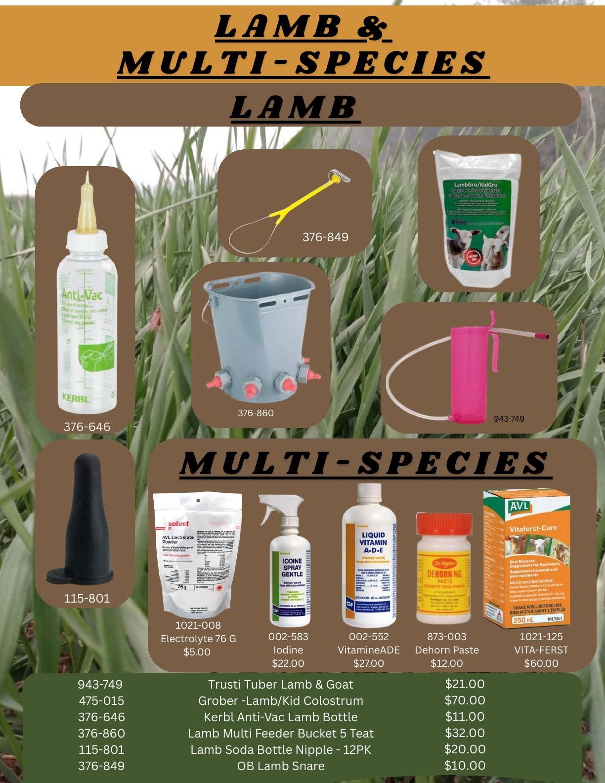 J2 Farm Supply Calving Catalogue Flyer January 1 - December 31, 2026