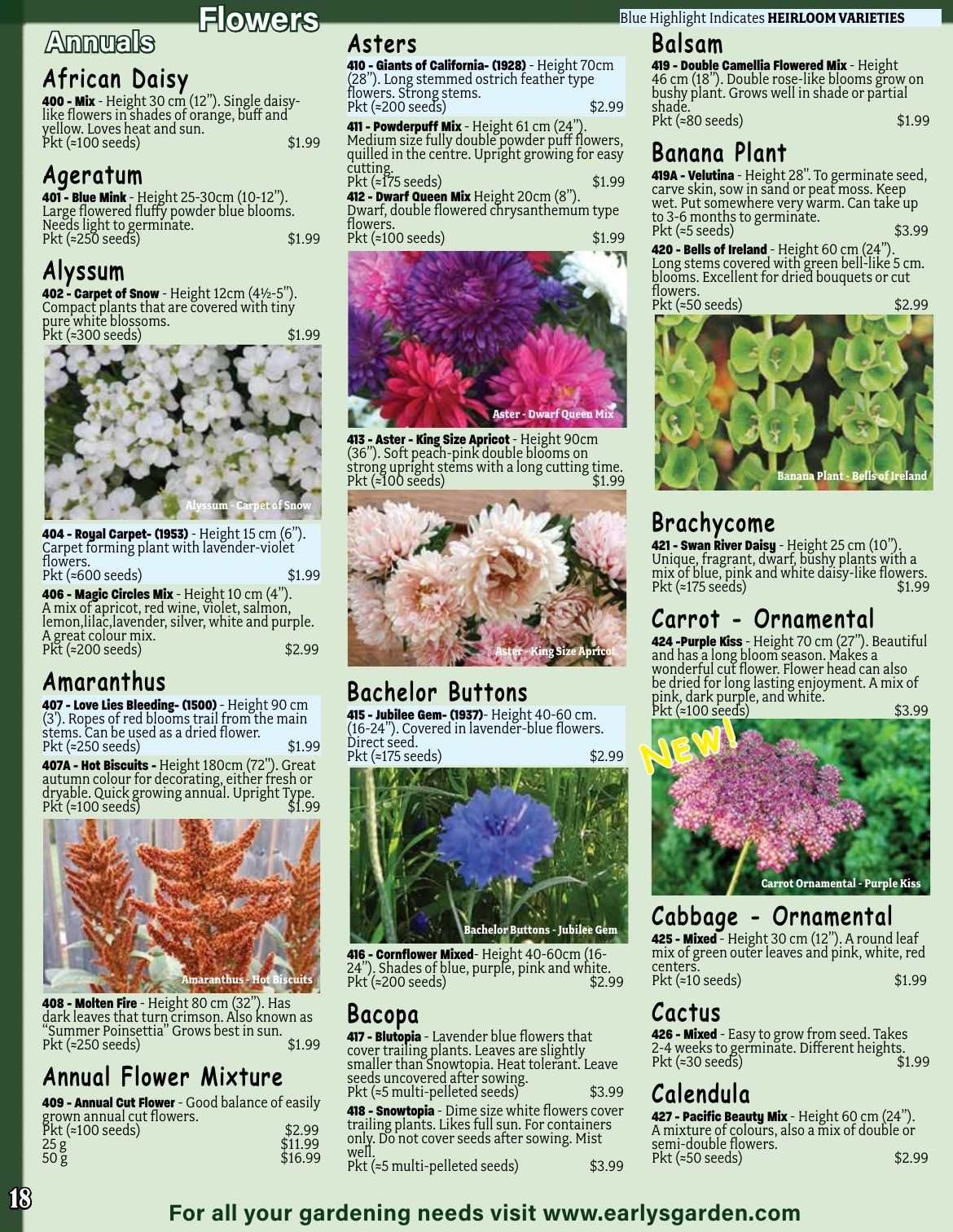 Early's Farm & Garden Centre Seed Catalogue Flyer January 1 - December 31, 2026