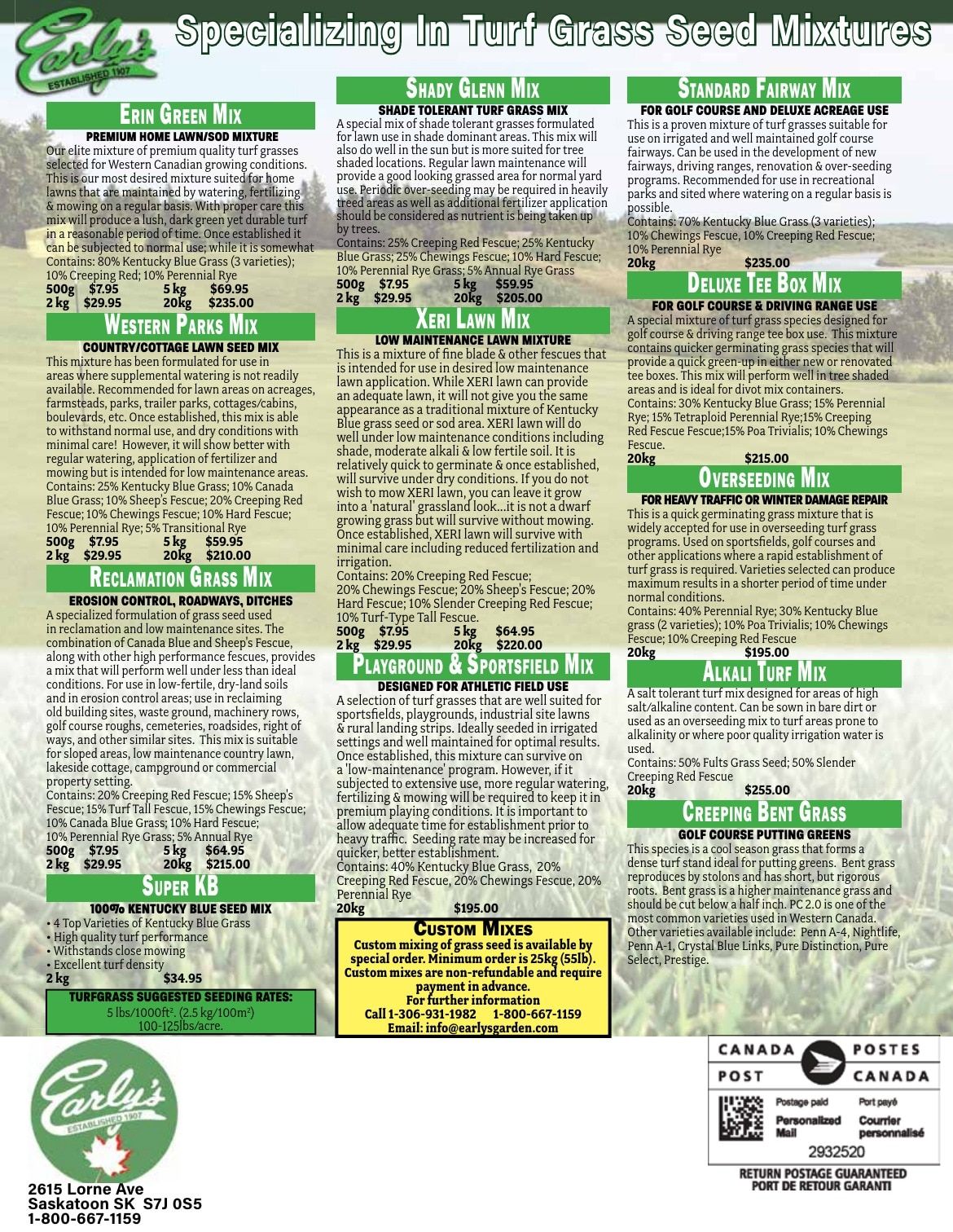 Early's Farm & Garden Centre Seed Catalogue Flyer January 1 - December 31, 2026