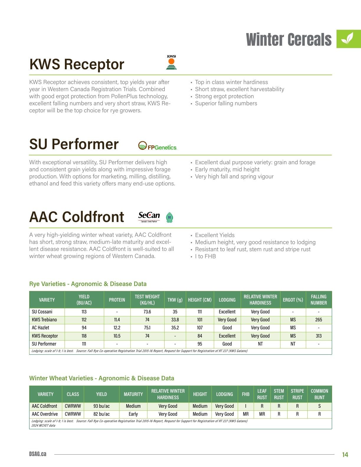 DSAG Seed Guide Flyer January 1 - December 31, 2026