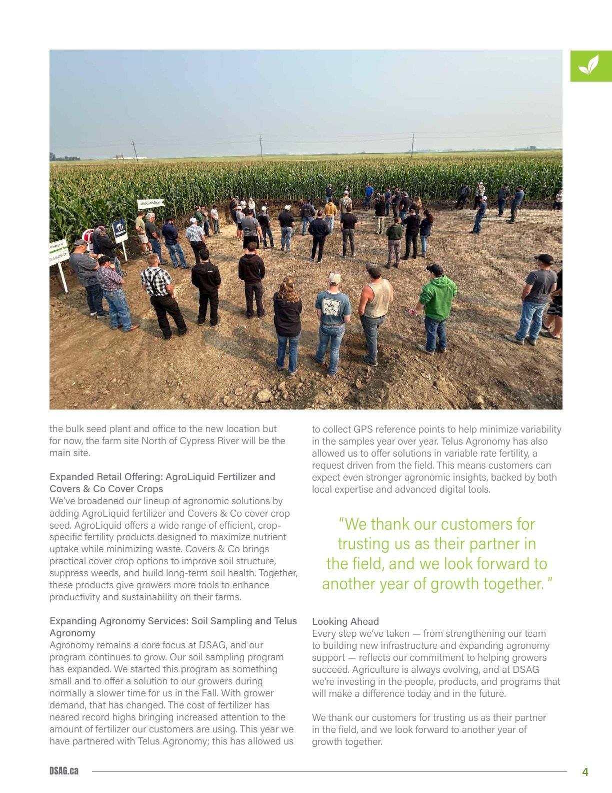 DSAG Seed Guide Flyer January 1 - December 31, 2026