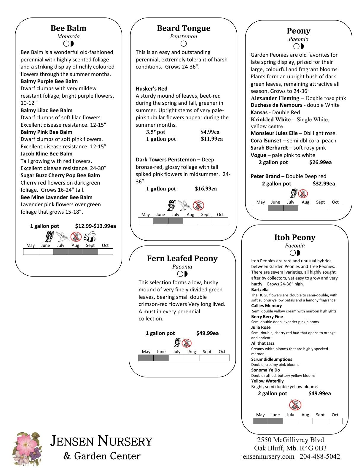 Jensen Nursery & Garden Centre Perennials Catalogue Flyer January 1 - December 31, 2026
