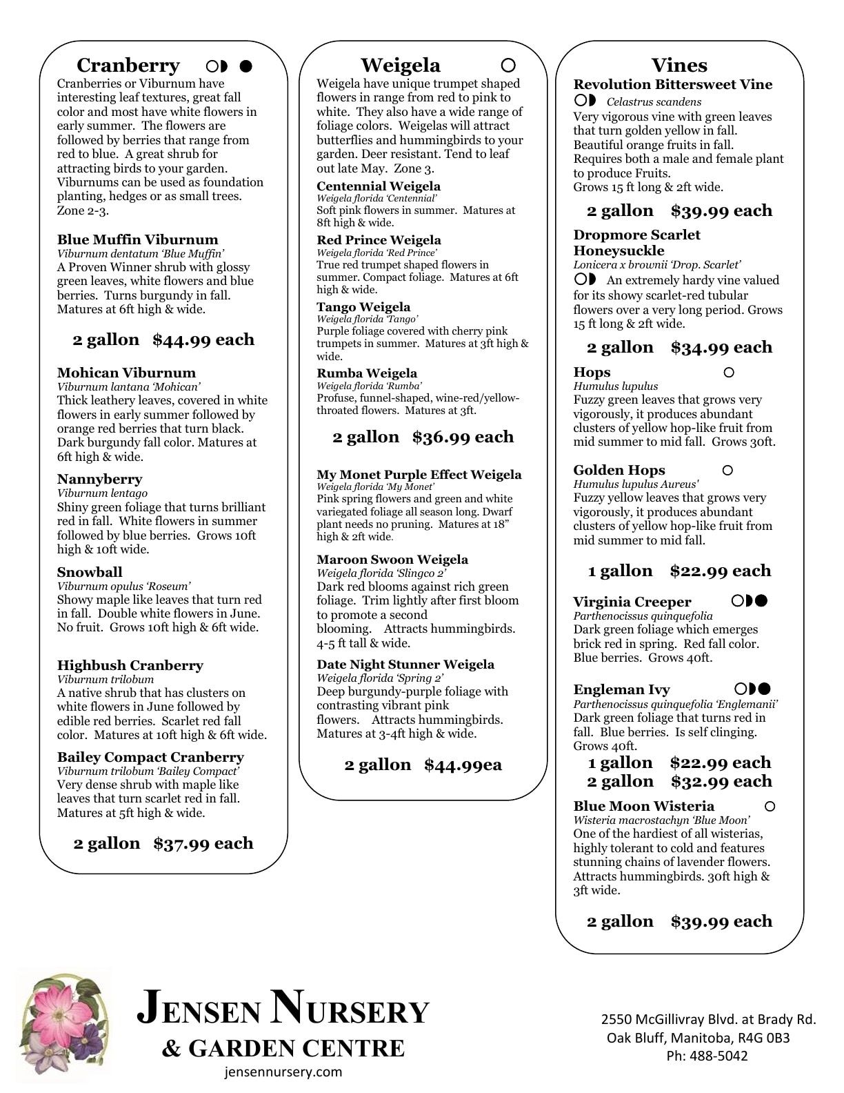 Jensen Nursery & Garden Centre Plant Catalogue Flyer January 1 - December 31, 2026