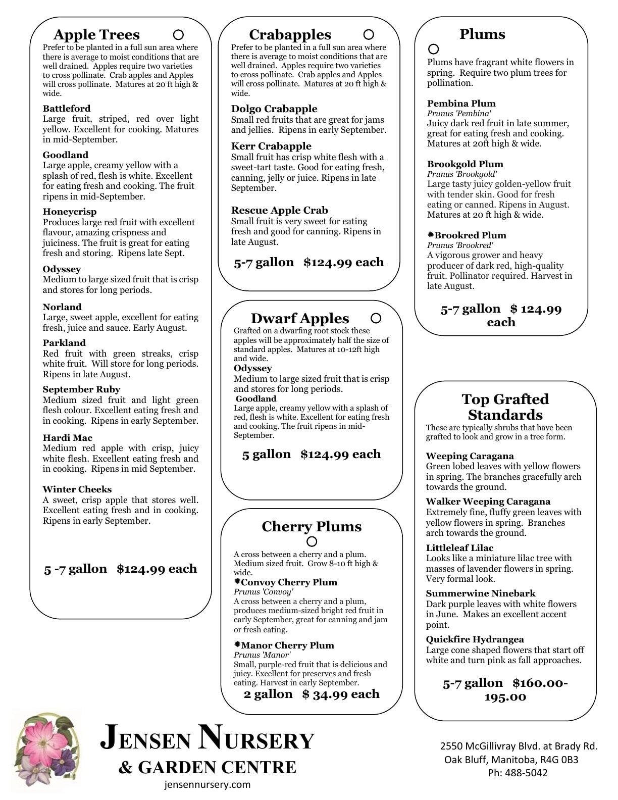 Jensen Nursery & Garden Centre Plant Catalogue Flyer January 1 - December 31, 2026