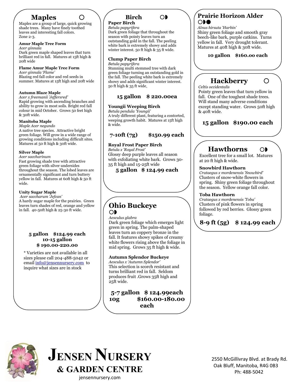 Jensen Nursery & Garden Centre Plant Catalogue Flyer January 1 - December 31, 2026