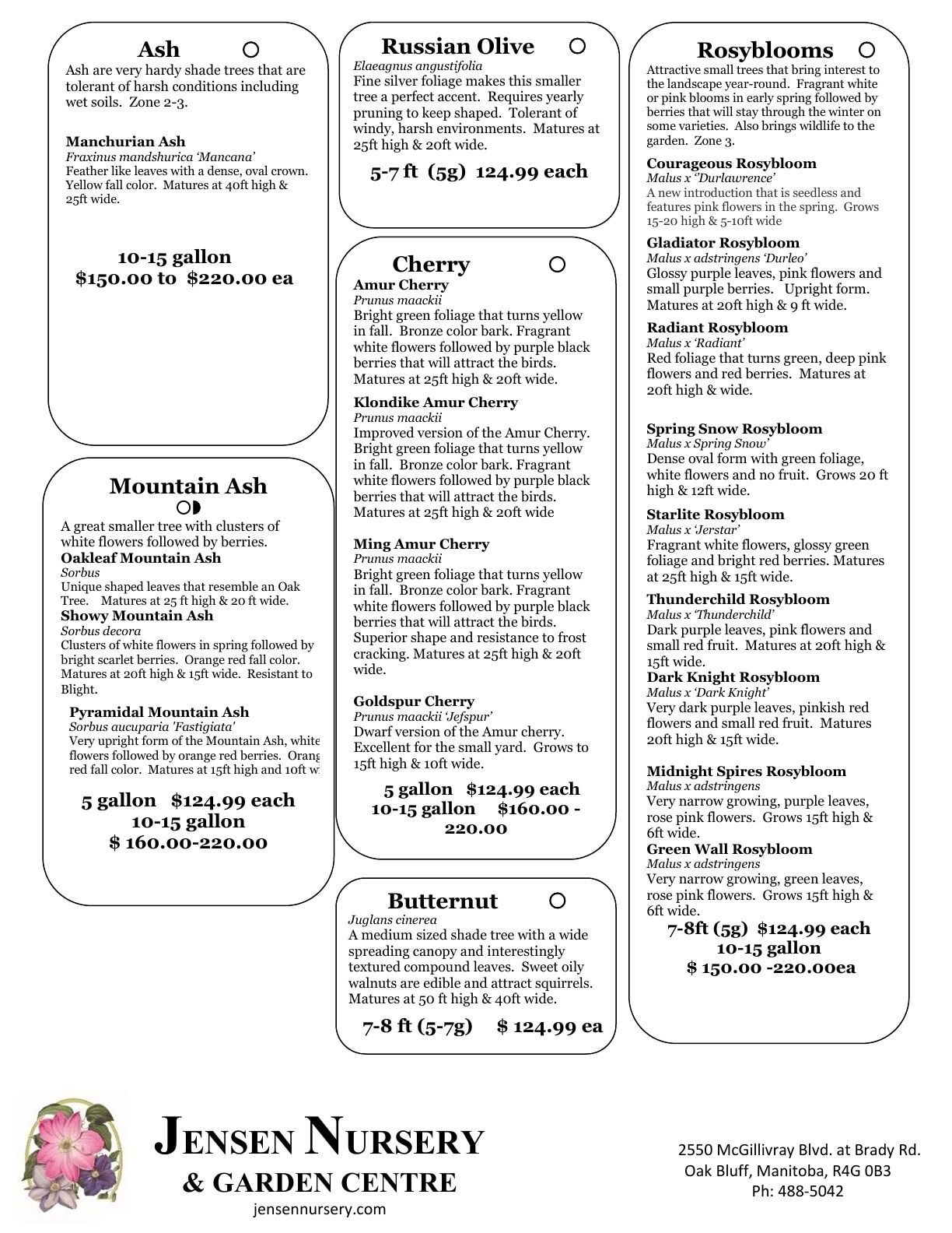 Jensen Nursery & Garden Centre Plant Catalogue Flyer January 1 - December 31, 2026