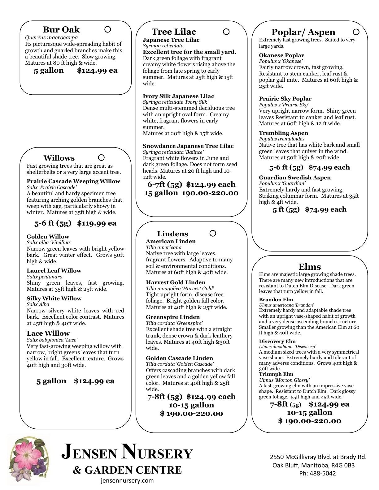 Jensen Nursery & Garden Centre Plant Catalogue Flyer January 1 - December 31, 2026