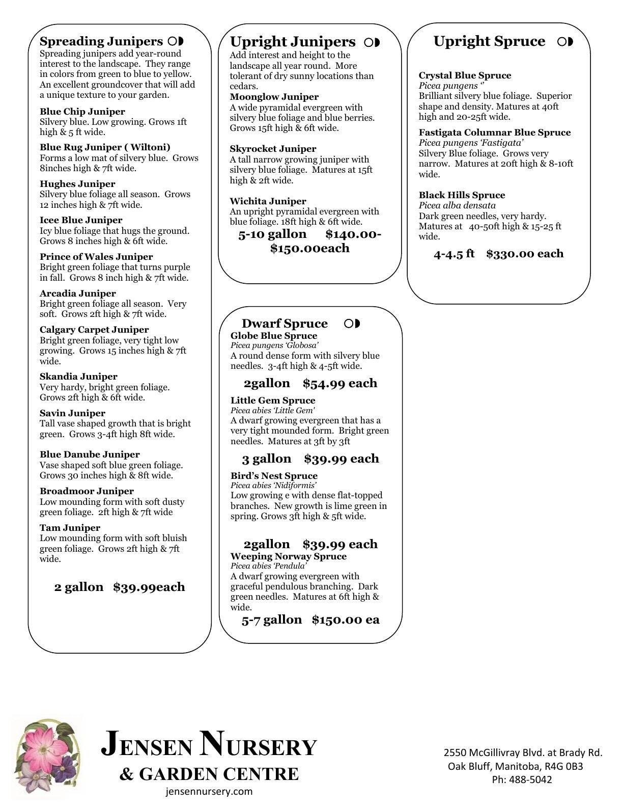 Jensen Nursery & Garden Centre Plant Catalogue Flyer January 1 - December 31, 2026
