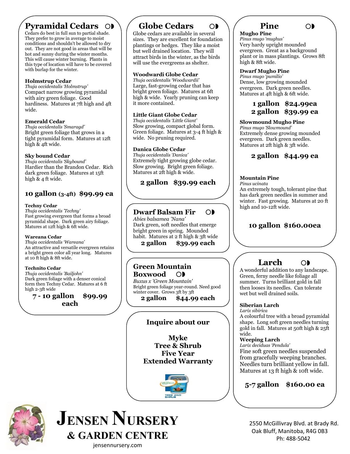 Jensen Nursery & Garden Centre Plant Catalogue Flyer January 1 - December 31, 2026
