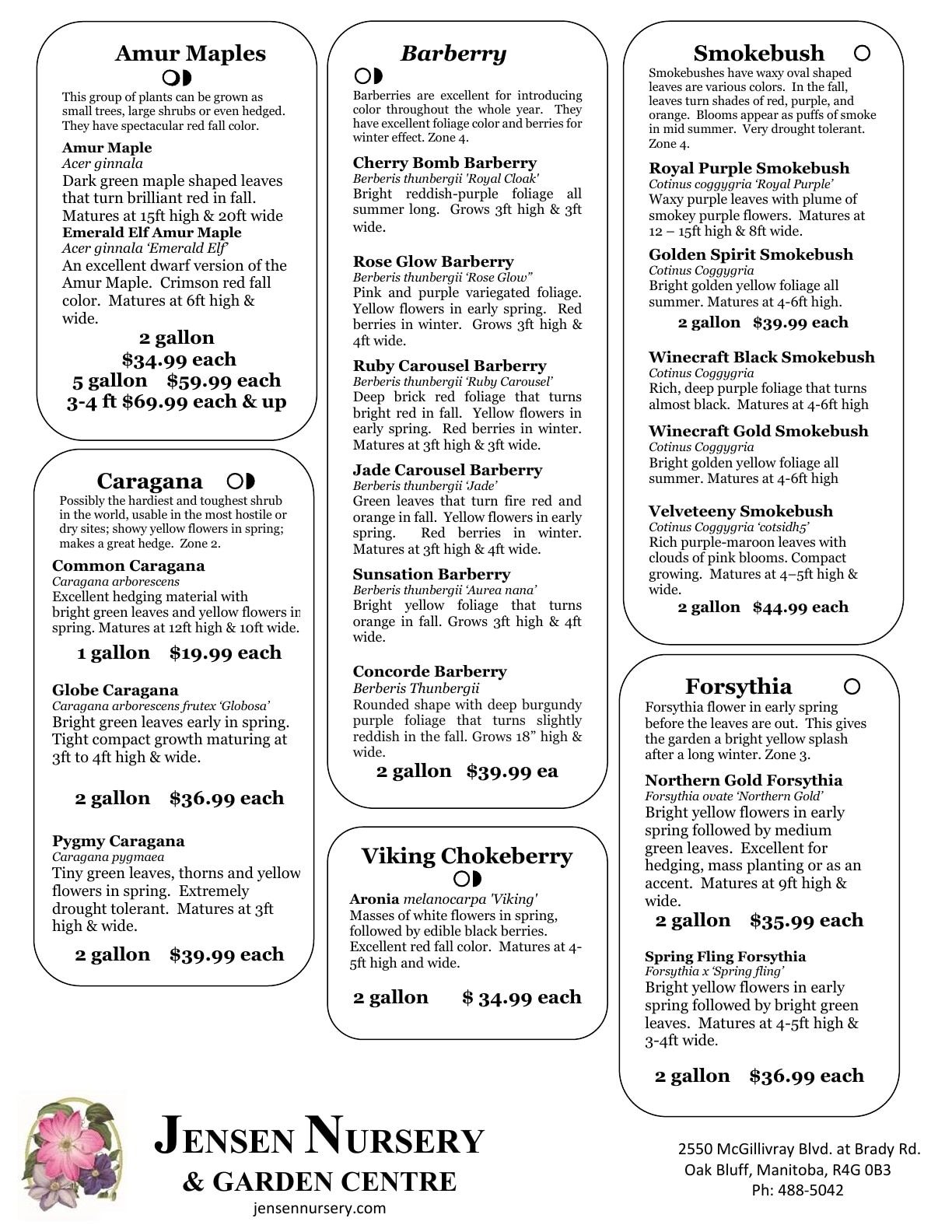 Jensen Nursery & Garden Centre Plant Catalogue Flyer January 1 - December 31, 2026