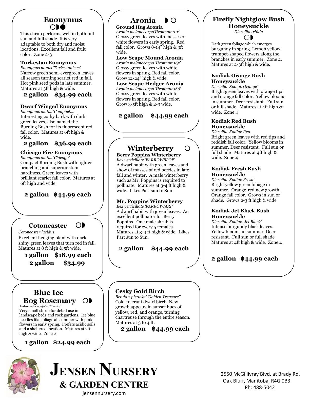Jensen Nursery & Garden Centre Plant Catalogue Flyer January 1 - December 31, 2026