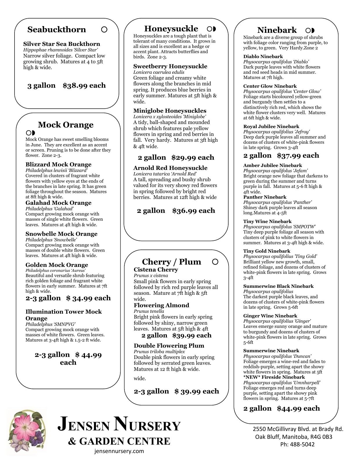 Jensen Nursery & Garden Centre Plant Catalogue Flyer January 1 - December 31, 2026