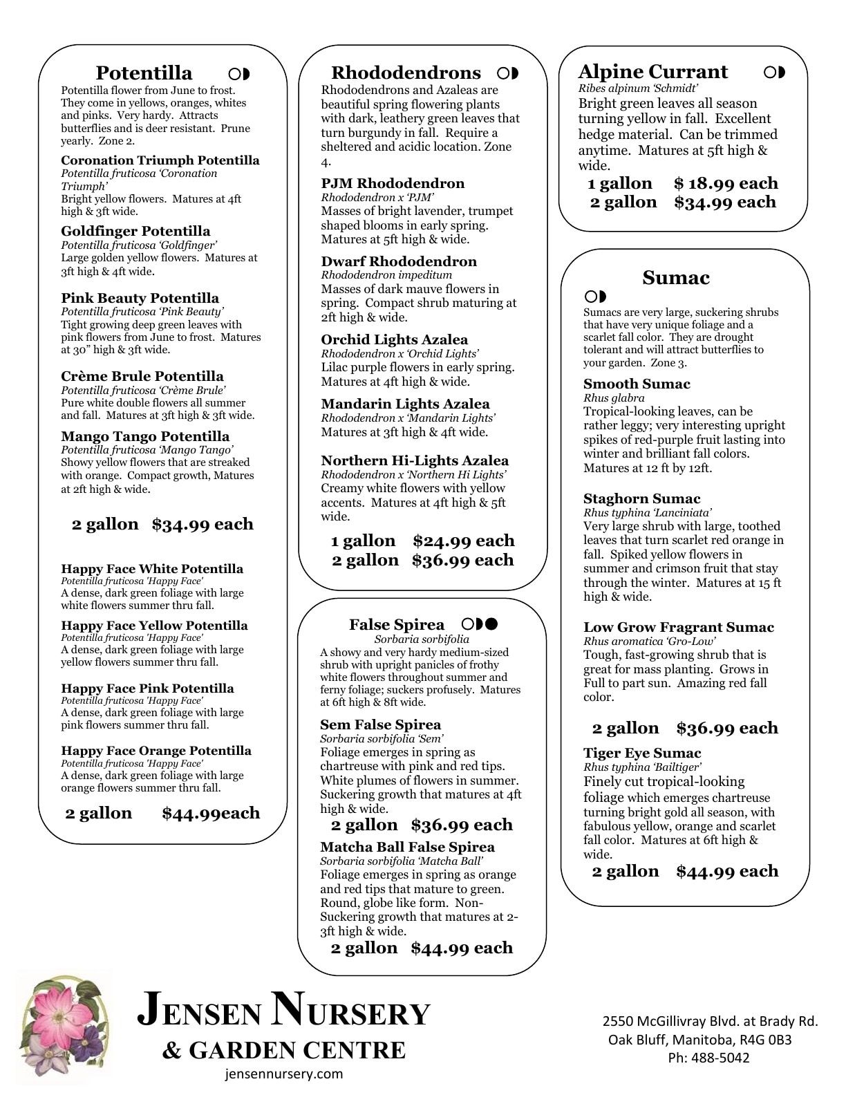 Jensen Nursery & Garden Centre Plant Catalogue Flyer January 1 - December 31, 2026