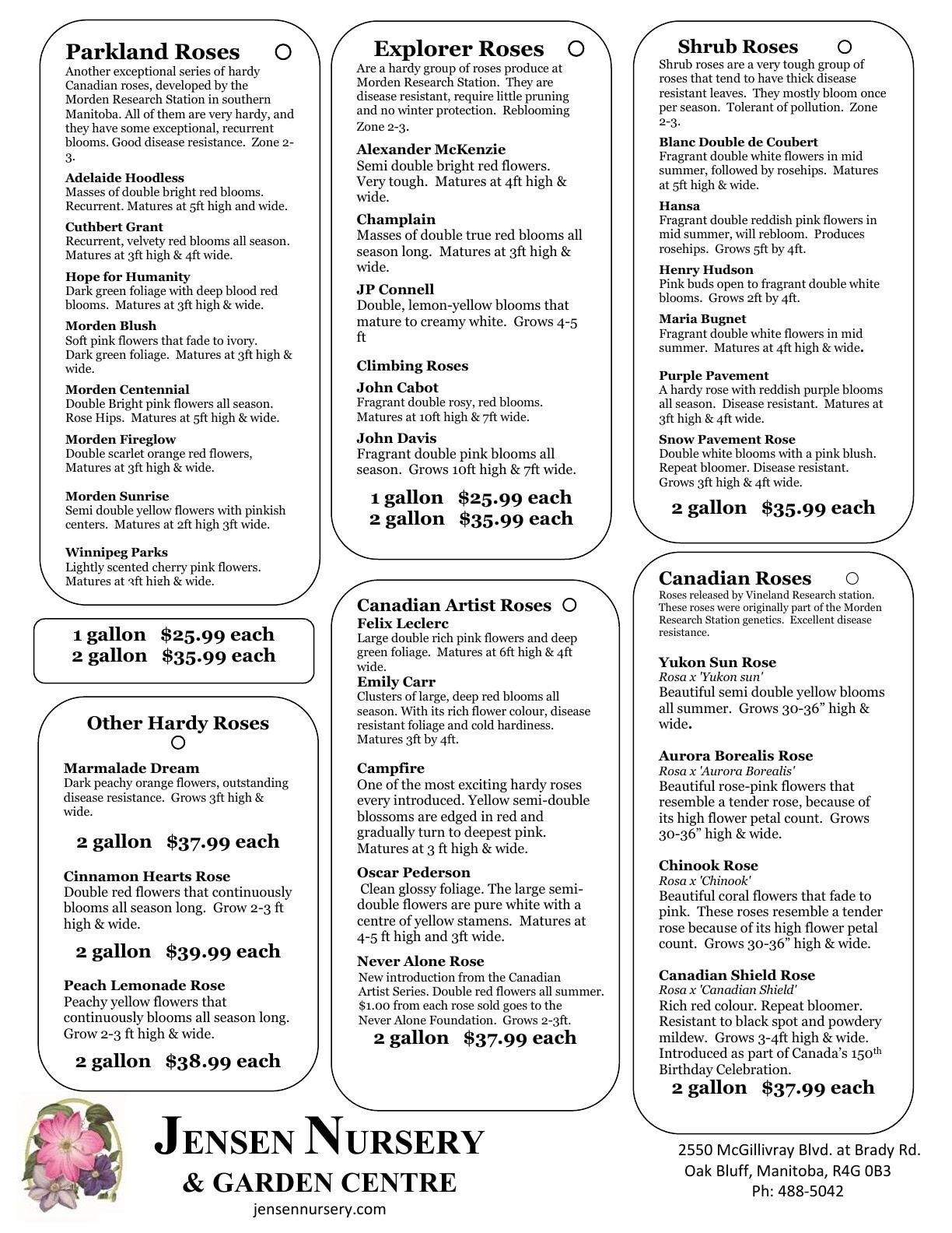Jensen Nursery & Garden Centre Plant Catalogue Flyer January 1 - December 31, 2026