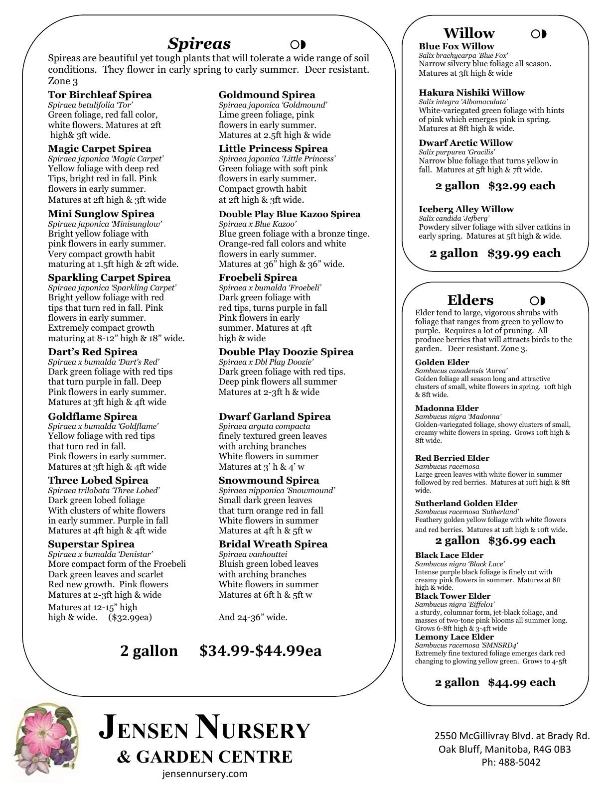 Jensen Nursery & Garden Centre Plant Catalogue Flyer January 1 - December 31, 2026
