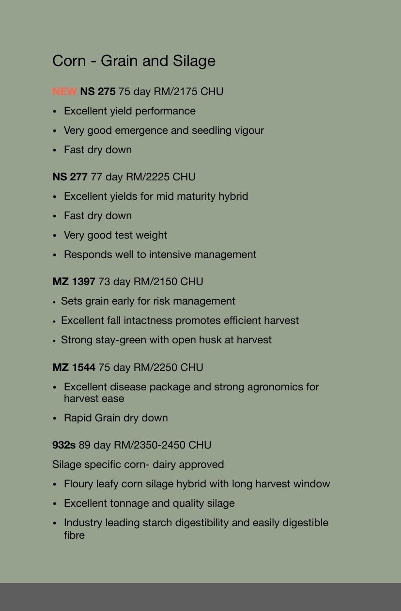 Manness Seed Seed Guide Flyer January 1 - December 31, 2026
