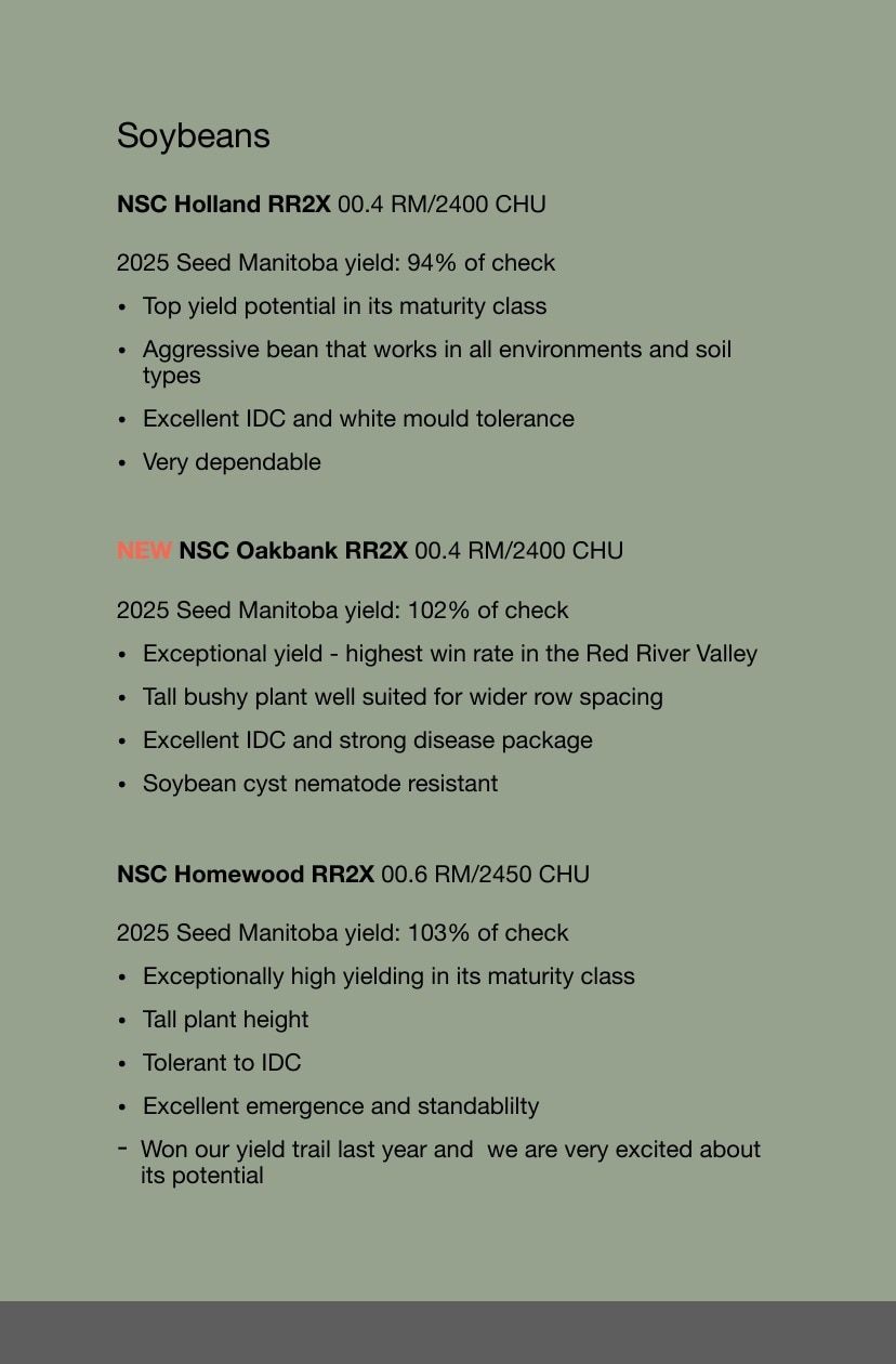 Manness Seed Seed Guide Flyer January 1 - December 31, 2026