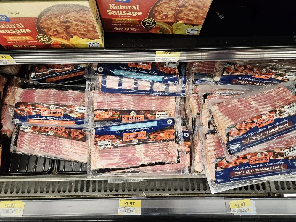Walmart: Schneider's/Maple Leaf bacon 375g $1.97