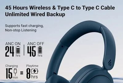 Amazon.ca: Edifier V80 Hybrid Active Noise Cancelling Bluetooth Headphones - $34.99